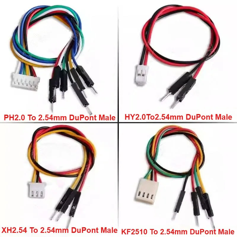 5pc 20/30cm SH1.0 1.25 ZH1.5 PH2.0 PA2.0 HY2.0 KF2510 XH2.54mm 2/3/4/5/6P to Du Bang Male Female Electronic Terminal Wire Cable