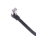 【Ultra 10G RJ45 Male To Female Adapter Cord 90 Degree Flat Ultra Right/Left Angle Elbow Network Wire CAT7 Extension Cable】