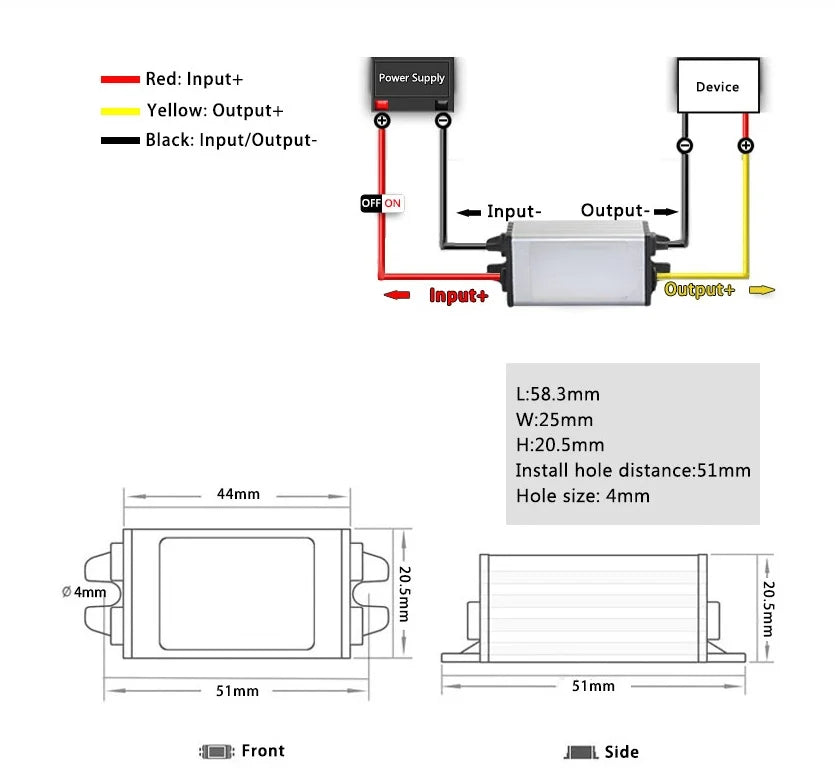DC 24V to 12V 3A 5A 15V-40V to 12V Step Down Buck Converter Voltage Regulator Power Supply for LED Light Car Truck Boat CE