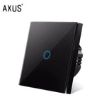 AXUS EU Touch Switch  AC100-240V Power LED 1/2/3 Gang Crystal Glass Panel Wall Lamp Light Switch Sensor Switches Interruttore