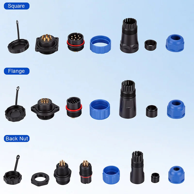SP13 Connector Waterproof IP68 2pin 3pin 4pin 5pin 6pin 7pin Docking Male Plug Female Socket Cable Plug and Socket Connectors