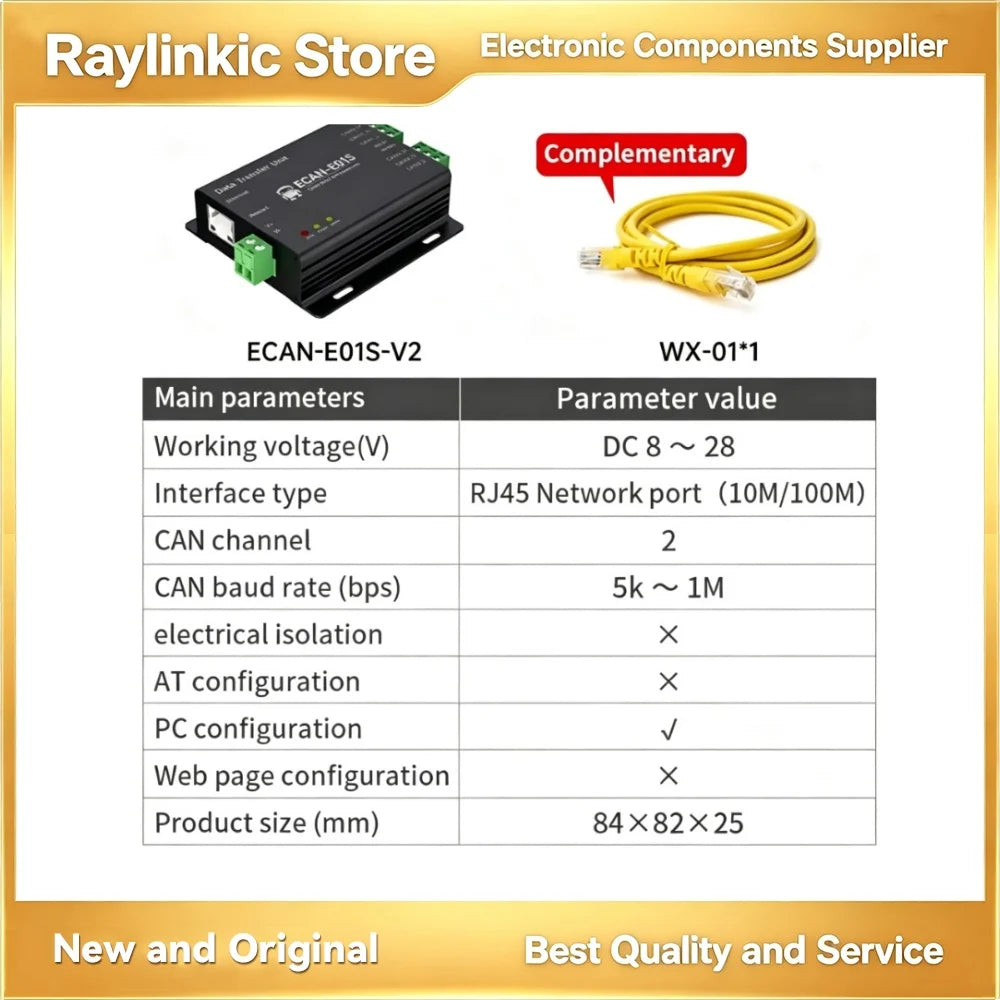 ECAN-S01 ECAN-E02 CAN Protocol Converter CAN to TTL/RS485/RS232/RS422/Ethernet/WiFi AT Command EBYTE ECAN Series Modbus TCP UDP