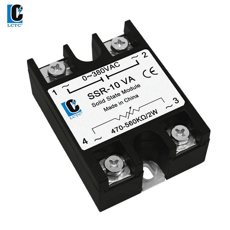 LCTC SSR Solid State Relay Voltage Regulator Adjustable 10A 25A 40A 50A 60A 80A 100A VA Single Phase 0-380VAC Potentiometer