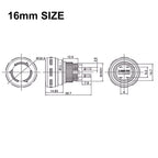 16/22mm Plastic Emergency Stop Power Push Button Switch Anti-slip IP65 Waterproof Mushroom Head Rotation Reset 1NO 1NO1NC