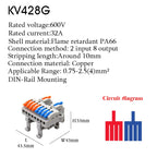 Wire Connector Electrical Cable Terminals Blocks Universal Quick Conductor Splitter Push-in LED Tool Mountable Rail Junction Box