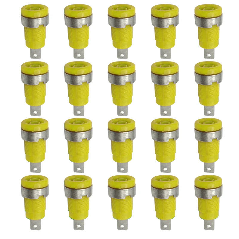 20PCS Insulated Safety 32A 4mm Banana Socket Terminal 5 Colors Female Jack Panel Mount Socket Binding Post Wire Connector