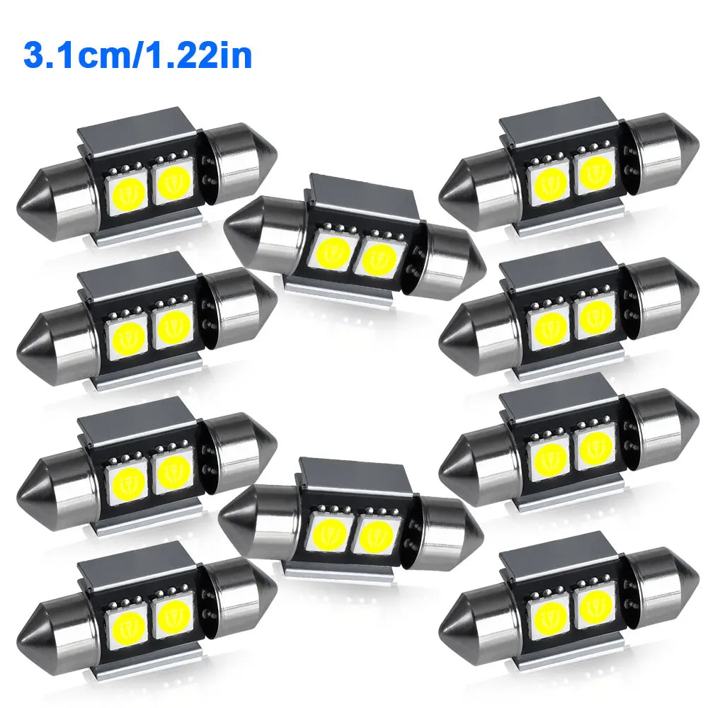 2/4/6/10PCS Super Bright Festoon LED 31/36/39/42MM 5050 3Chips Aluminum Body Fast Cooling for Car Reading Liscense Plate Light