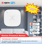 Smart Life Zigbee 24G MmWave Radar Motion Sensor Human Presence Detector Battery Powered Breathing Monitor for Home Automation