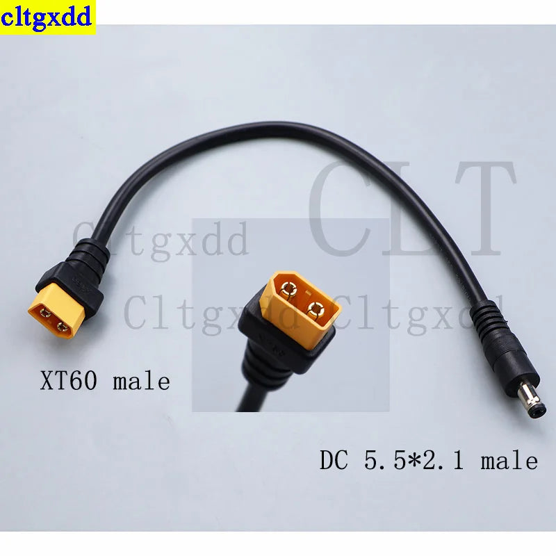 Cltgxdd 1piece XT60 Male and Female Socket to DC 5.5x2.1/5.5x2.5mm Socket Adapter for FPV Monitor Drone Video Glasses Adapter