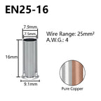 Pure Copper Non-Insulated Cord End Terminals Kit EN0508 EN1008 EN4009 Naked Wire Ferrules Crimp Terminals Wire Connector