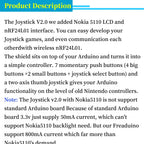 Gamepad Joystick Keypad Shield PS2 for Arduino nRF24L01 Nk 5110 LCD I2C Interface - Gaming Controller Add-Onmodule