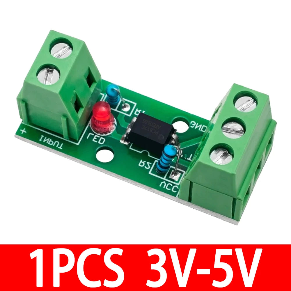 1 Channel Way Optocoupler Isolation Module PC817 EL817 3V-5V 12V 24V Photoelectric Isolator Rail Holder PLC Drive Motor Board