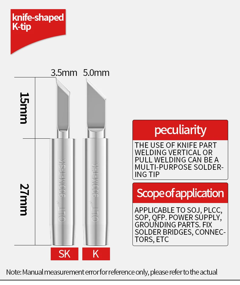 900M Soldering Iron Tip Compatibility 936 937 907 Soldering Station 900M-T-I/S4/K/S3/B/2.4D/3C/3.2D DIY Soldering Iron Tools