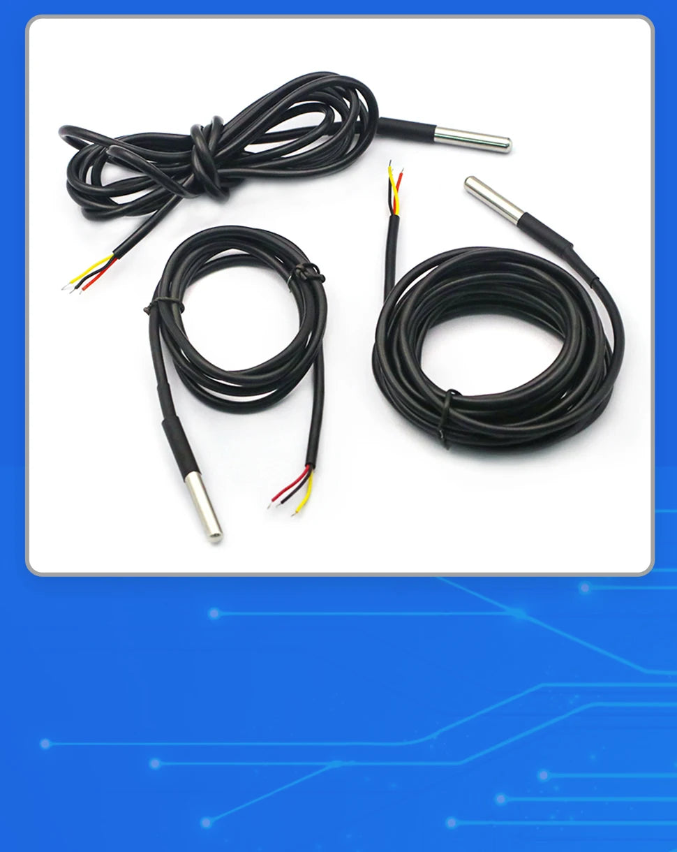 1PCS DS18B20 Temperature Probe Sensor Stainless Steel Package Waterproof Digital Temperature Sensor 1M/2M/3M