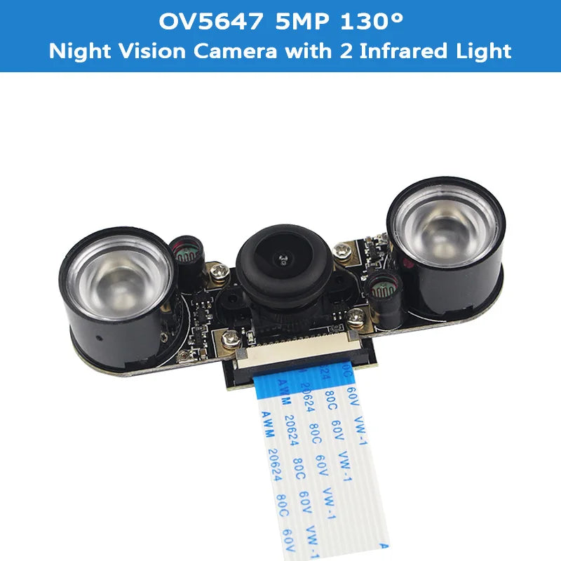 Raspberry Pi Night Vision Camera with 2 Infrared Light 5MP OV5647 Webcam 75 175 IR-CUT Camera for Raspberry Pi 4B 3B+ 3B Zero