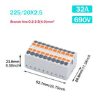 1PCS Wire Electrical Connectors PTFIX 2.5mm Wire Merging And Branching Device Push-in Terminal Block Connector Mount On Din Rail