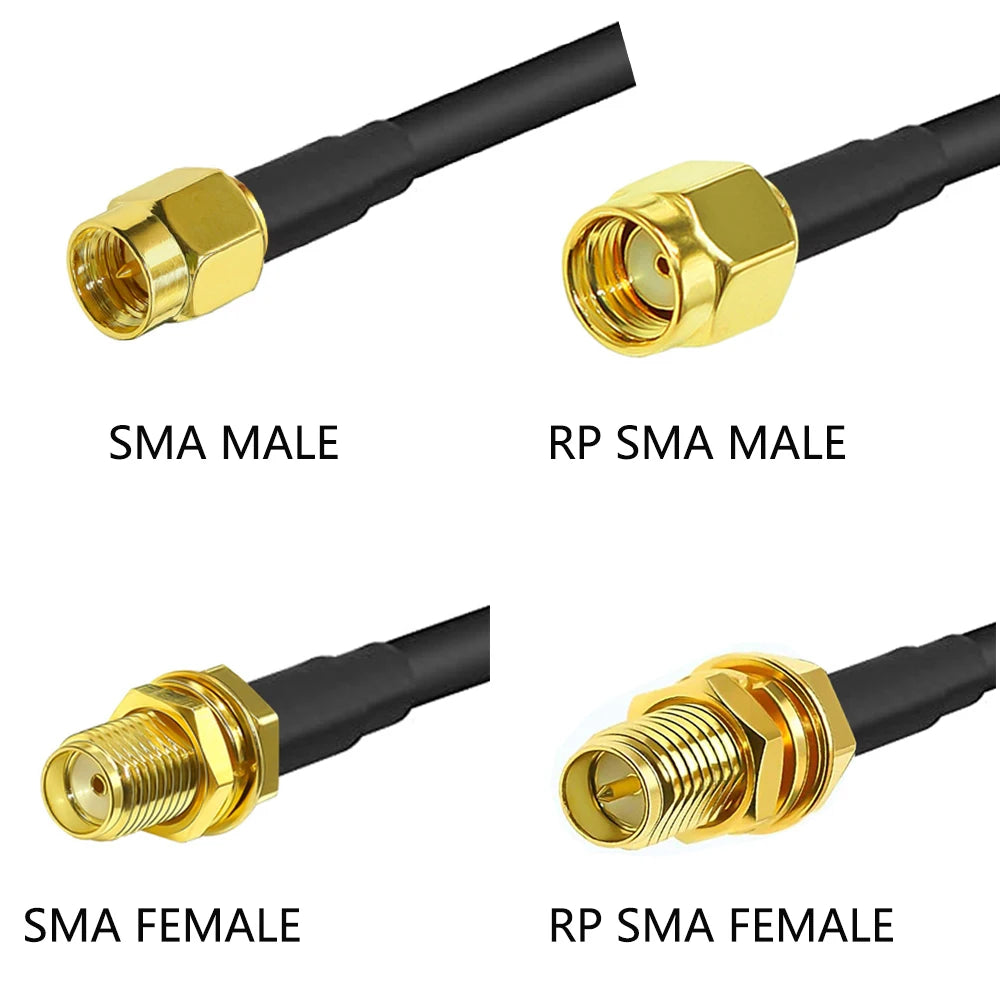 10pcs SMA Male Plug SMA Female RP SMA Male Female Connector Crimp for RG58 U LMR195 RG142 RG400 CABLE Wire Terminal Straight