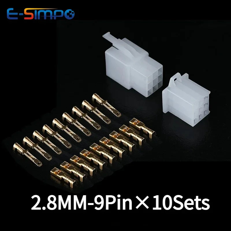 10Sets 2.8mm 2/3/4/6/9Pin Automotive Electrical Wire Connector Male Female Cable Terminal Plug Kits Car Motorcycle Plug Socket