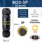 IP68 M20 Waterproof Connector Electric Junction Box 2/3Pin Screw Connection Solderless for 5-12mm Cable,Adapter Terminal Outdoor