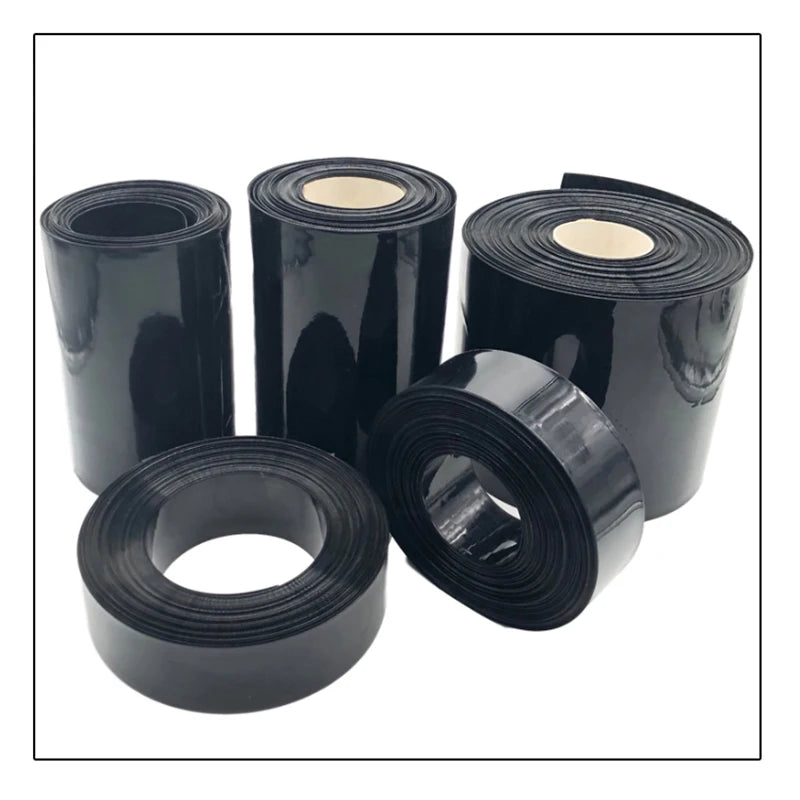 130mm~350mm 1KG PVC Heat Shrink Tube Black Shrinkable Cable Sleeve For 18650 Lithium Battery Pack Insulating Sleeve Shrink Tube