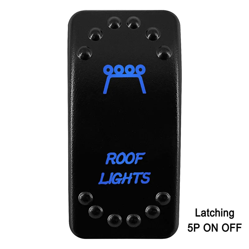 Waterproof Rocker Switch with Blue LED | 12V/24V Latching & Momentary (SPST/ DPDT) | for Marine, UTV, ATV, RZR, Automotive