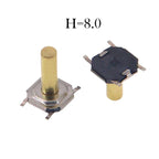 Metal Tactical Push Button Switch,Tact Switch,5.2x5.2x1.5mm to 9mm 4PIN SMT,Key Switch Speaker Audio button,PER 50PCS