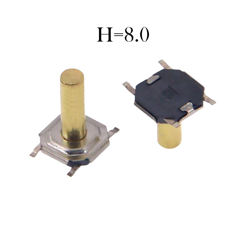 Metal Tactical Push Button Switch,Tact Switch,5.2x5.2x1.5mm to 9mm 4PIN SMT,Key Switch Speaker Audio button,PER 50PCS