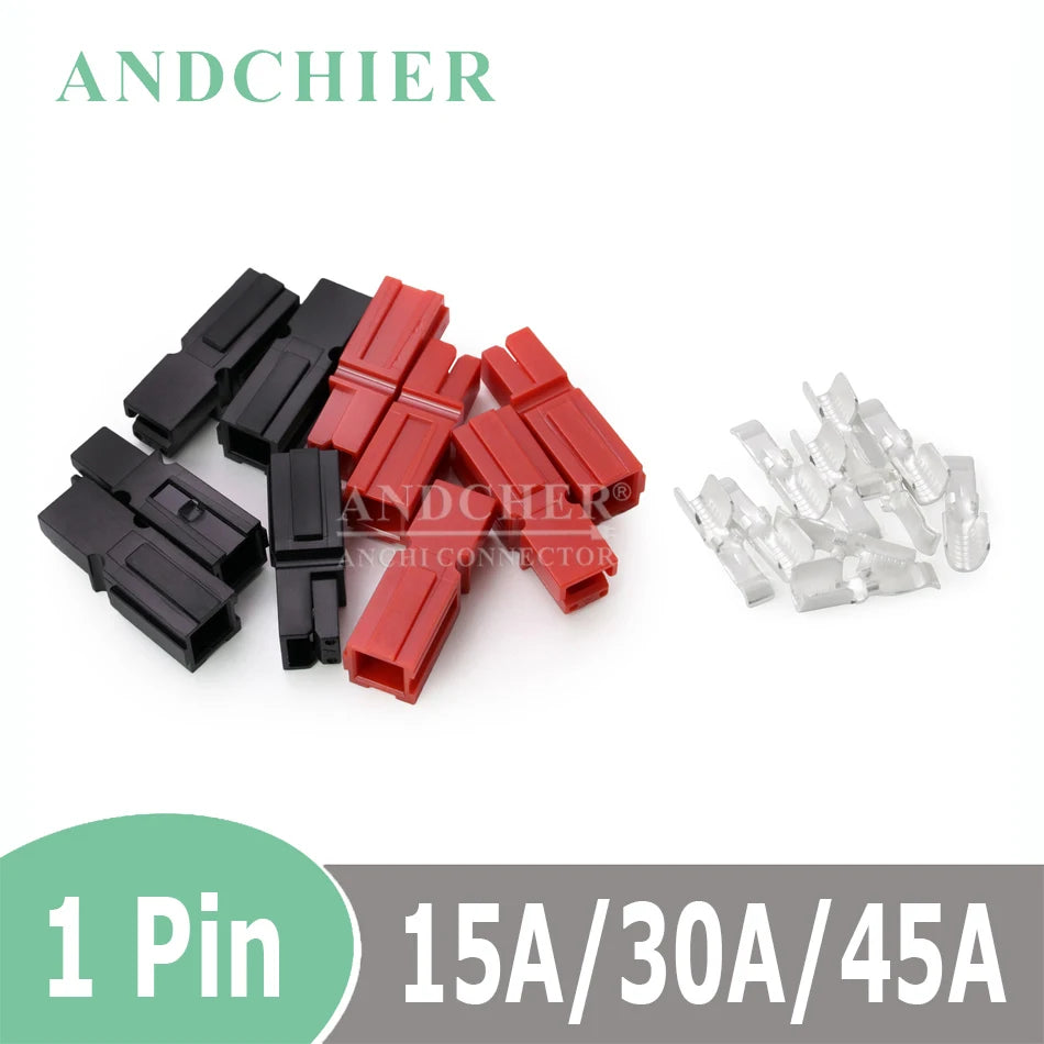 5 Pair Red Black 15A/30A/45A 600V Power Connector Terminals For Powerpole Connector Modular Power Connector Kit