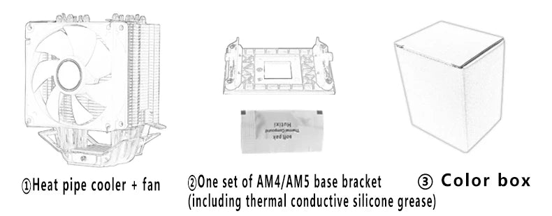 XUANFENG 2/4/6 Heat Pipe Cooler CPU Fan 90mm Air-Cooled Processor Compatible LGA2011-3 X79 X99 E5 2066 115x 1200 1700 I5 AM4 AM5