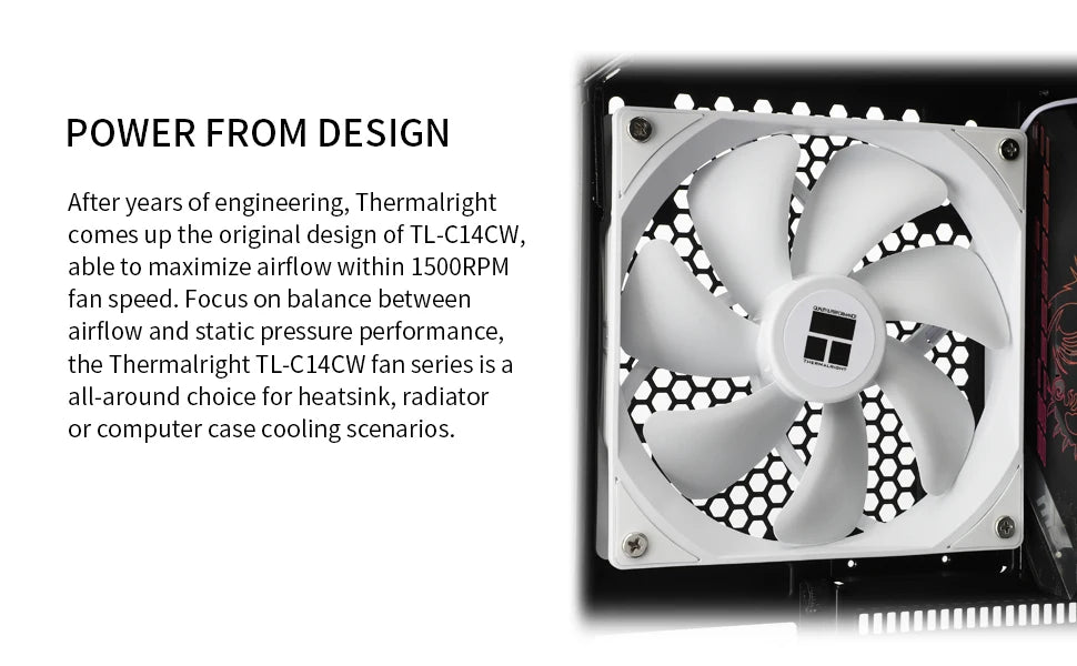 Thermalright 140mm Case Fan TL-C14/C14C/C14C-S/C14CW/C14CW-S CPU Cooling Fan ARGB 140mm Balance Fan Balance Performance Fan