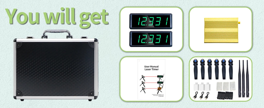 GANXIN Wireless Laser Timer for Sprints Race Clock Racing Timer With  Battery Powered