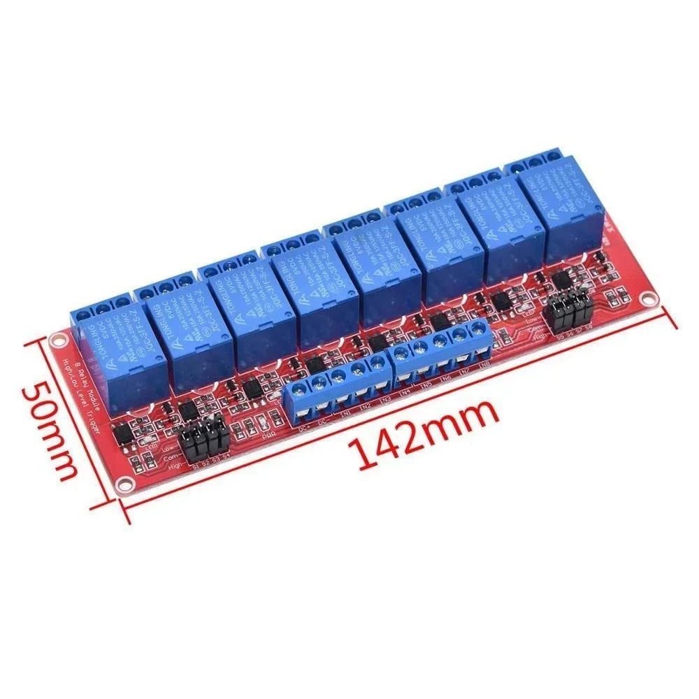1 2 4 6 8 Channel 5V 12V 24V Relay Module Board Shield with Optocoupler Support High and Low Level Trigger for Arduino
