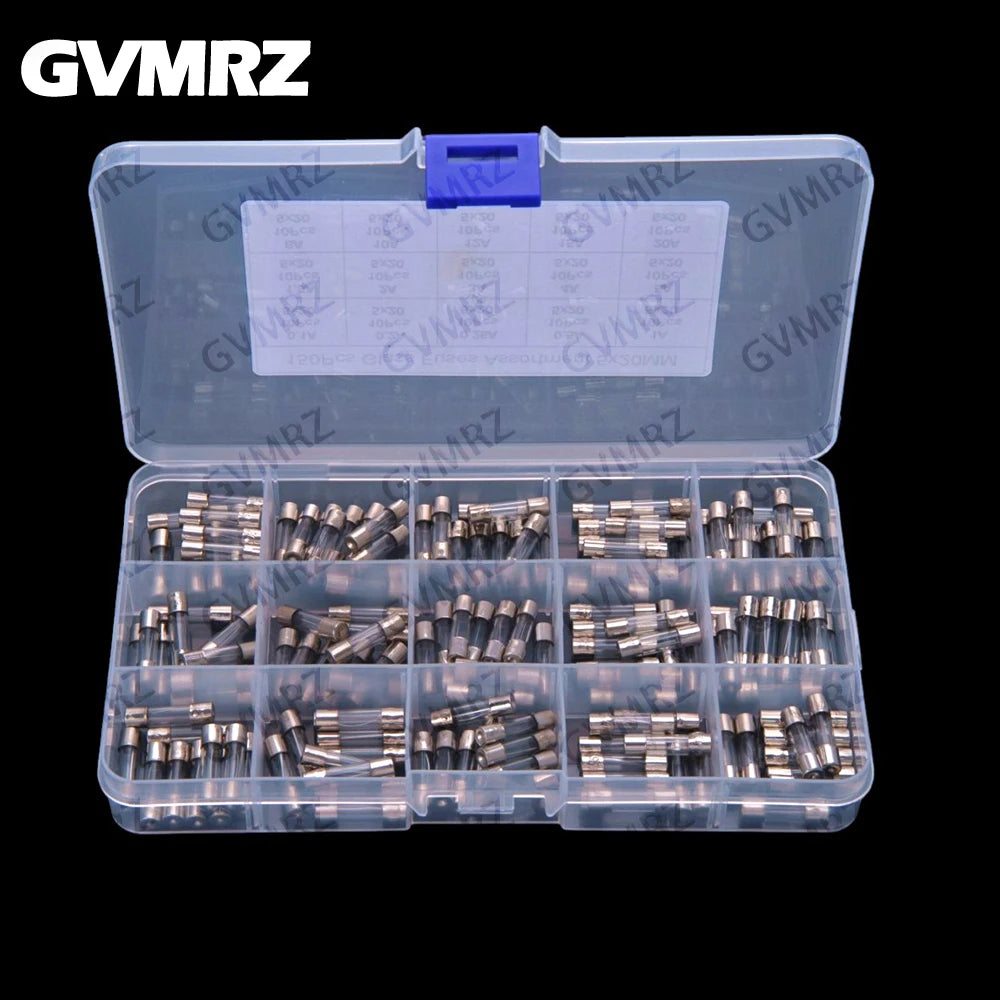 15Values 150PCS 5x20mm Glass Fuse Sets: 0.1A 0.2A 0.25A 0.5A 1A 1.5A 2A 3A 4A 5A 8A 10A 12A 15A 20A