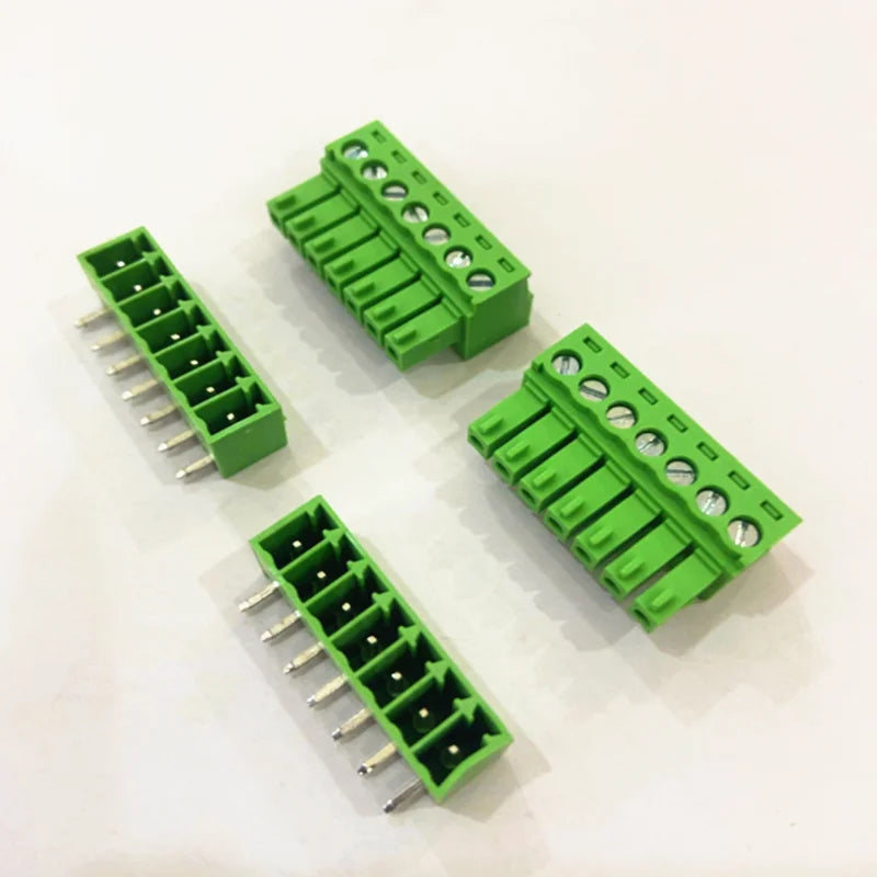 5pairs of plug-in terminal blocks 15EDG-3.81mm with a spacing of 3.5mm green Phoenix connector PCB solder board connector