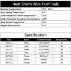 10/50/500pcs Solder Seal Wire Connectors 3:1 Crimp Heat Shrink Insulated Electrical Terminals Butt Splice Waterproof Sleeve