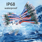DC5V/12V 12mm WS2811 RGB Digital Addressable LED Pixel String Lights IP68 Waterproof Full Color LED Module Light 50/100/200pcs