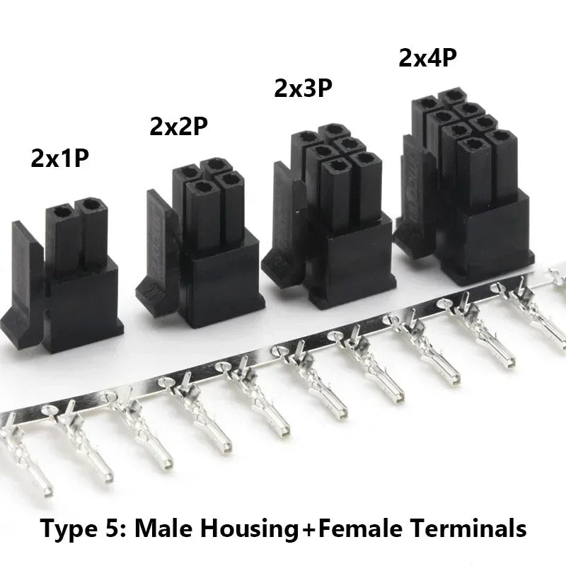 10Sets MX3.0mm Micro-Fit 3.0mm Double Row 2*1P- 2*12Pin Mini 5559/43020 Housing Receptacle Terminal Straight RA Wafer Connector