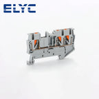 100Pcs PT2.5-TWIN Push-In Twin 3-Conductor Feed-Through Strip Wire Electrical Connector Din Rail Terminal Block PT 2.5 TW
