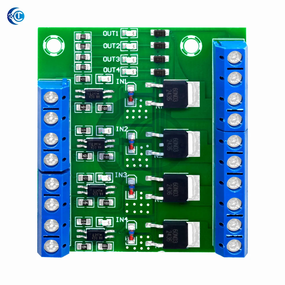 MOS FET 4 Channel Pulse Trigger Switch Controller Board PWM Optocoupler Opto-isolator Driver Board for Motor LED Light