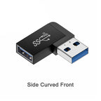 90 Degree USB 3.0 Male to Female Right Angle Extension Adapter USB Upward Elbow Adapter 10Gbps For Laptop PC Connector Converte