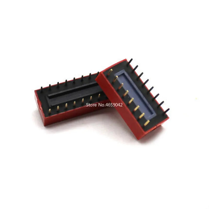 5Pcs DIP Toggle Switch Module (1-8 Bit) 2.54mm Pitch PCB Board Dial Switch Red/Blue Snap Type Switch for Electronic Projects