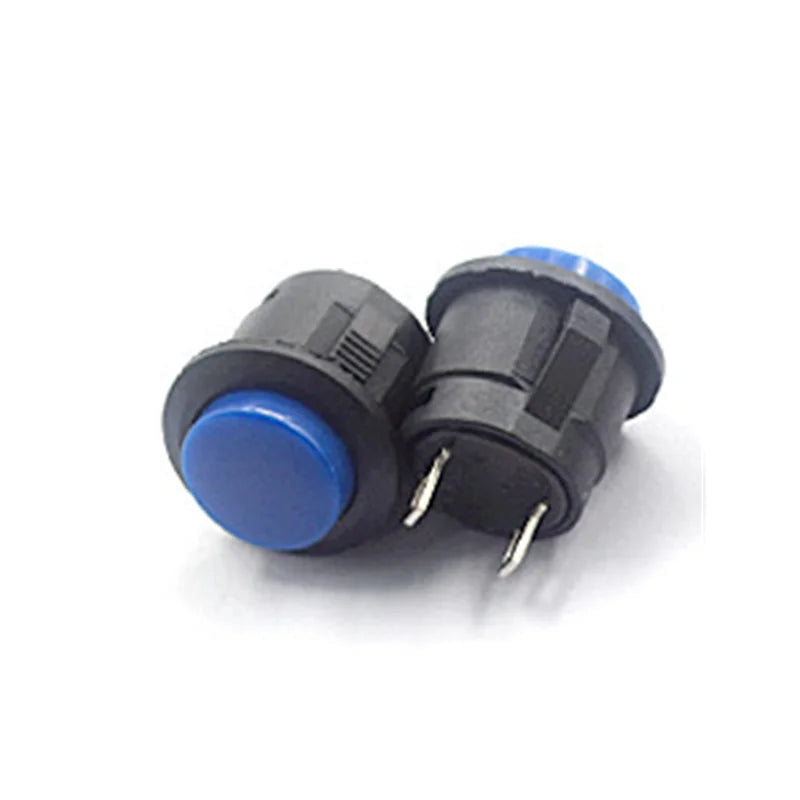 6PCS R13-507 Self Resetting Power Button Card Buckle Switch 16mm round Multiple Panel Mounting without Lock for Electronics