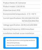 LC1-D50 AC Magnetic Contactor 50A 1NO 1NC Starter Relay Contactor 220V/380V 50/60Hz 3 Electric Contactors