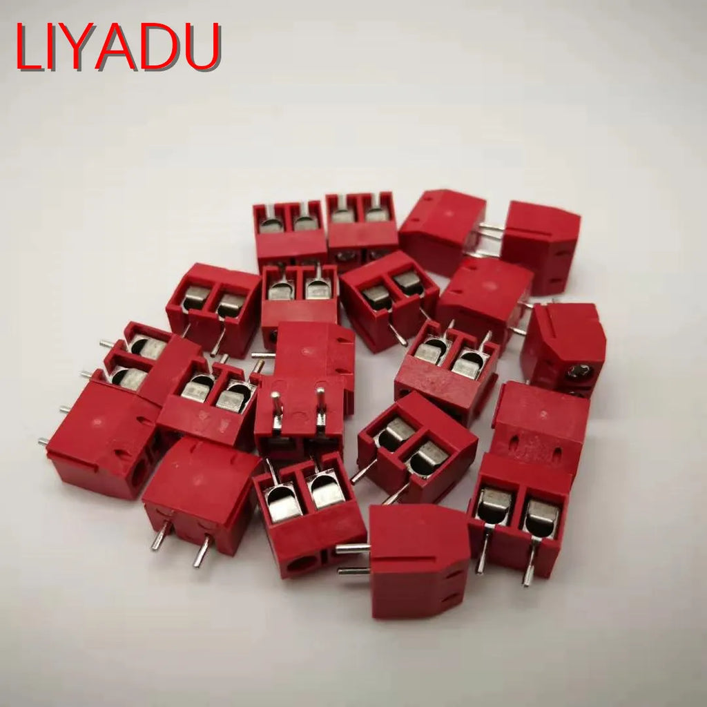 100PCS KF301-2P 3p Splicing, screw type PCB spacing 5.0 connector terminals, terminal KF301 Red, blue, green, black