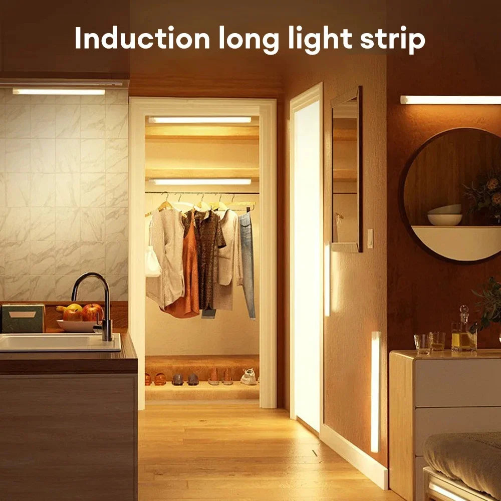 Runtowo 2pcs LED Motion Sensor Light Wireless Night Light Rechargeable Light Cabinet Wardrobe Staircase Backlight For Kitchen