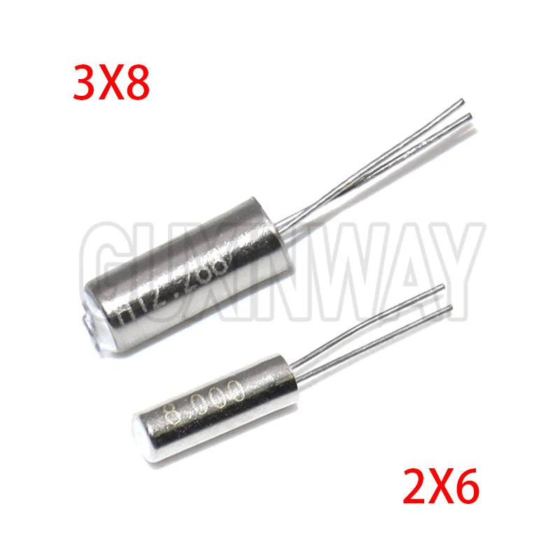 10pcs 2*6MM 3*8MM Oscillator Quartz Crystal Cylinder 32KMHz 32.768KHz 8MHz 12MHz 16MHz 24MHz Frequency Resonator 2x6 3x8