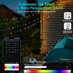 RGB Leather LED Fairy Lights 10M 40M Smart Bluetooth Music Light String IP65 Holiday Garland Decoration