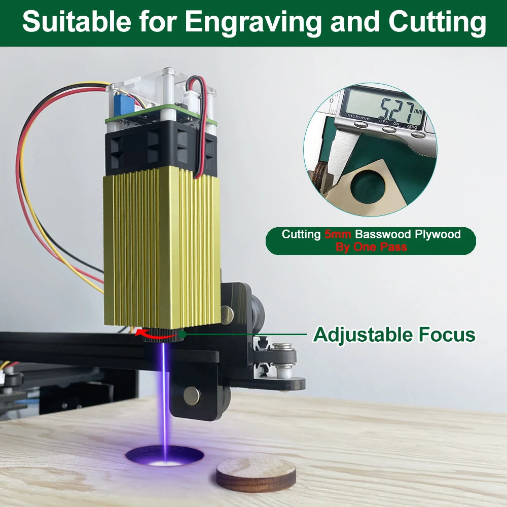 LASER TREE 20W/10W/5W/4W Laser Head For CNC Engraver Wood Cutting DIY Laser Tools 450nm TTL/ PWM Blue Light Laser Module
