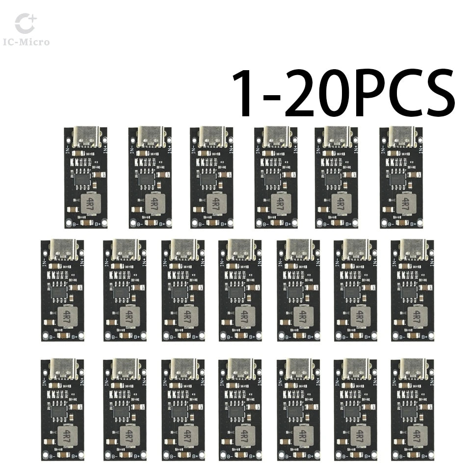 XZG Type C USB Input High Current 3A Polymer Ternary Lithium Battery Quick Fast Charging Board IP2312 CC/CV Mode 5V To 4.2V 1-20