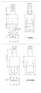 10-100PCS/LOT 5.8x5.8 7x7 8x8 8.5x8.5mm Self Locking / UNlock Push Tactile Power Micro Switch 6 Pin Button Switches